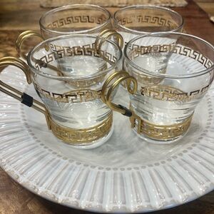 MCM Libby Continental Greek Gold Key glass set